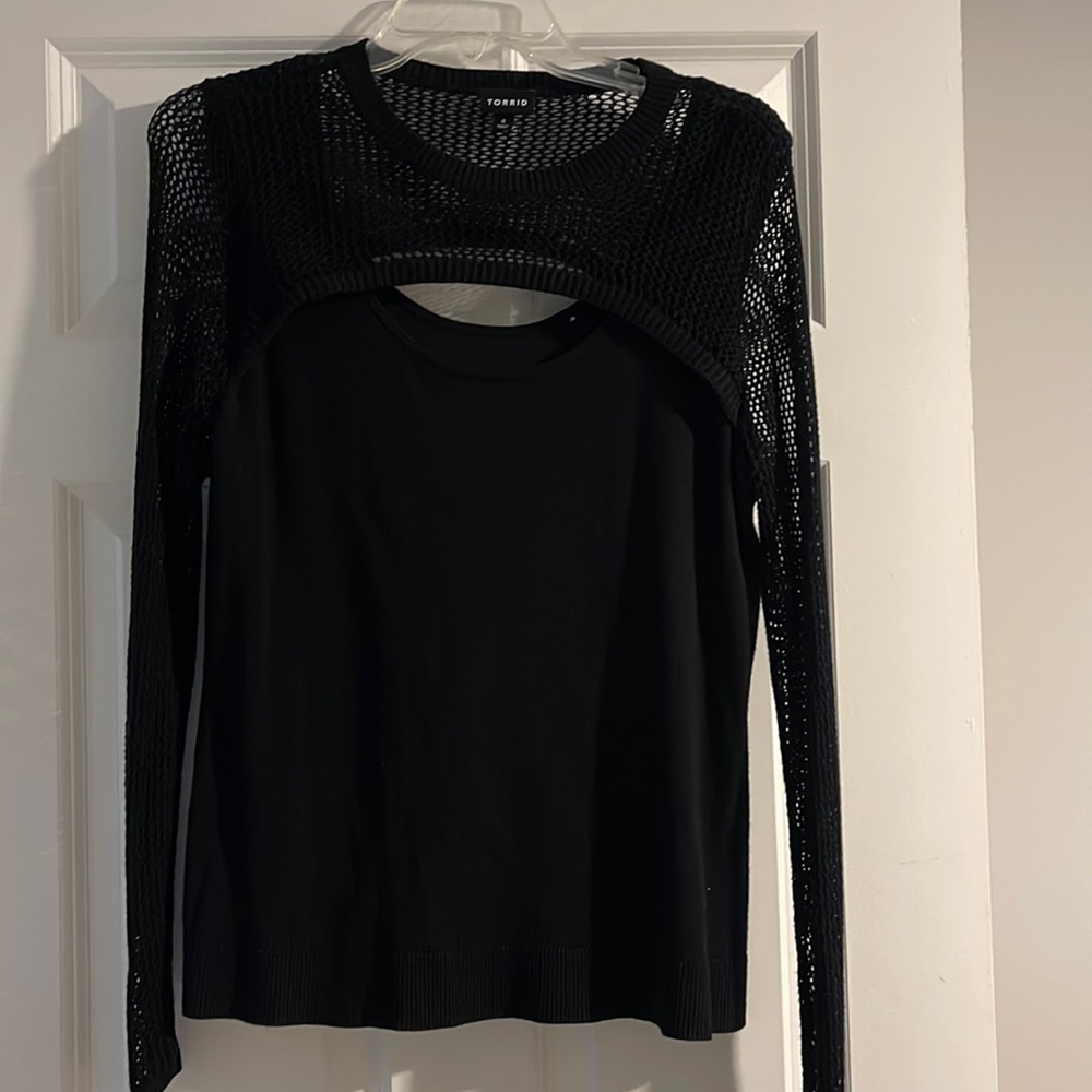 Black fishnet top, torrid